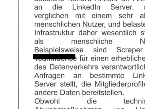 screenshot from browsergate's provided court documents, showing "German text, with one word partially obscured by a black bar. It's clear that the last letter is an E, and the bottom of the rest" - it's clearly Teamfluence