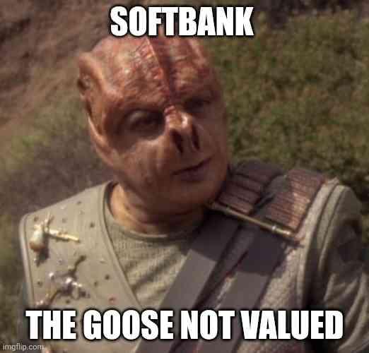 Daemon meme: "SoftBank, the goose not valued"