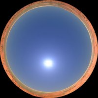 example of a blue sky rendered for a planetarium... it's a square image / video and a circle fills the square as much as possible, the centre of the circle is the apex of the dome and the edge of the circle is shown around the bottom edge of the dome